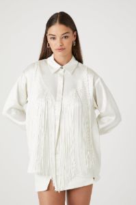 Chemisier en satin avec col et franges sold by Urban Planet