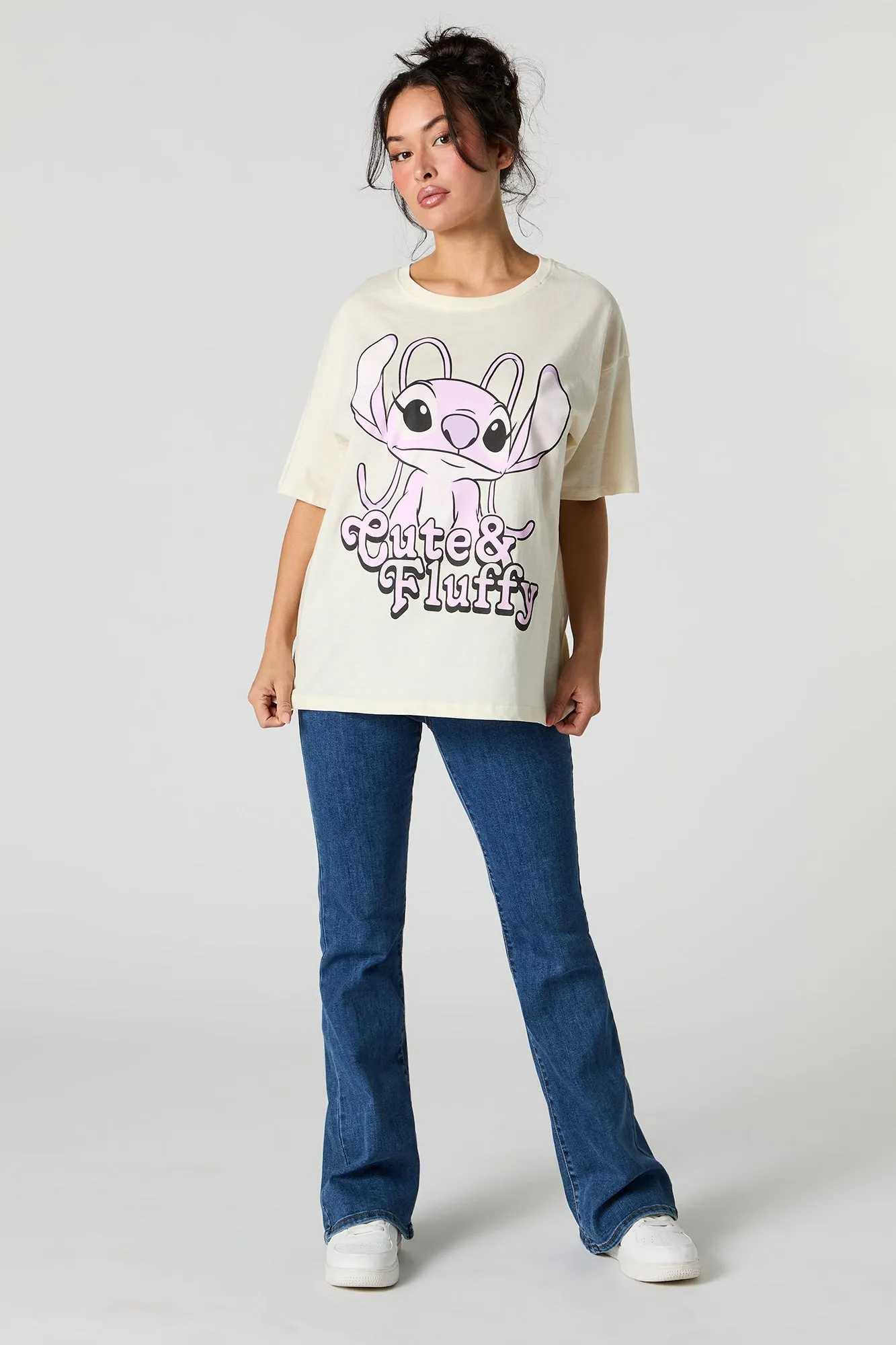 Cute and Fluffy Angel Graphic Boyfriend T-Shirt sold by Urban Planet product image thumbnail 2