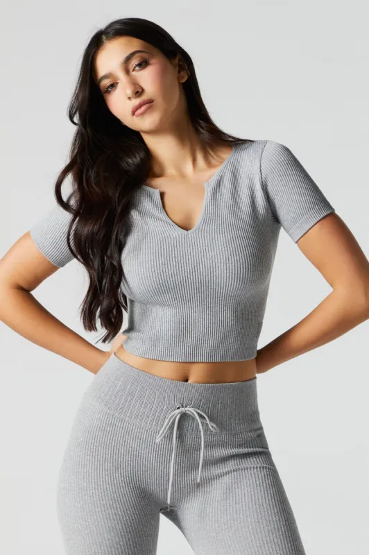 T-shirt Sommer Ray Active gris côtelé sans couture sold by Urban Planet
