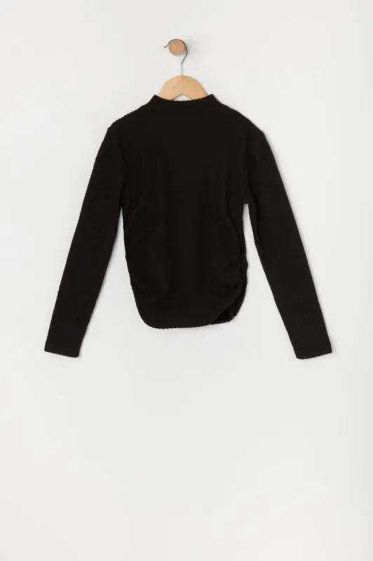 Girls Cinched Mock Neck Top sold by Urban Planet
