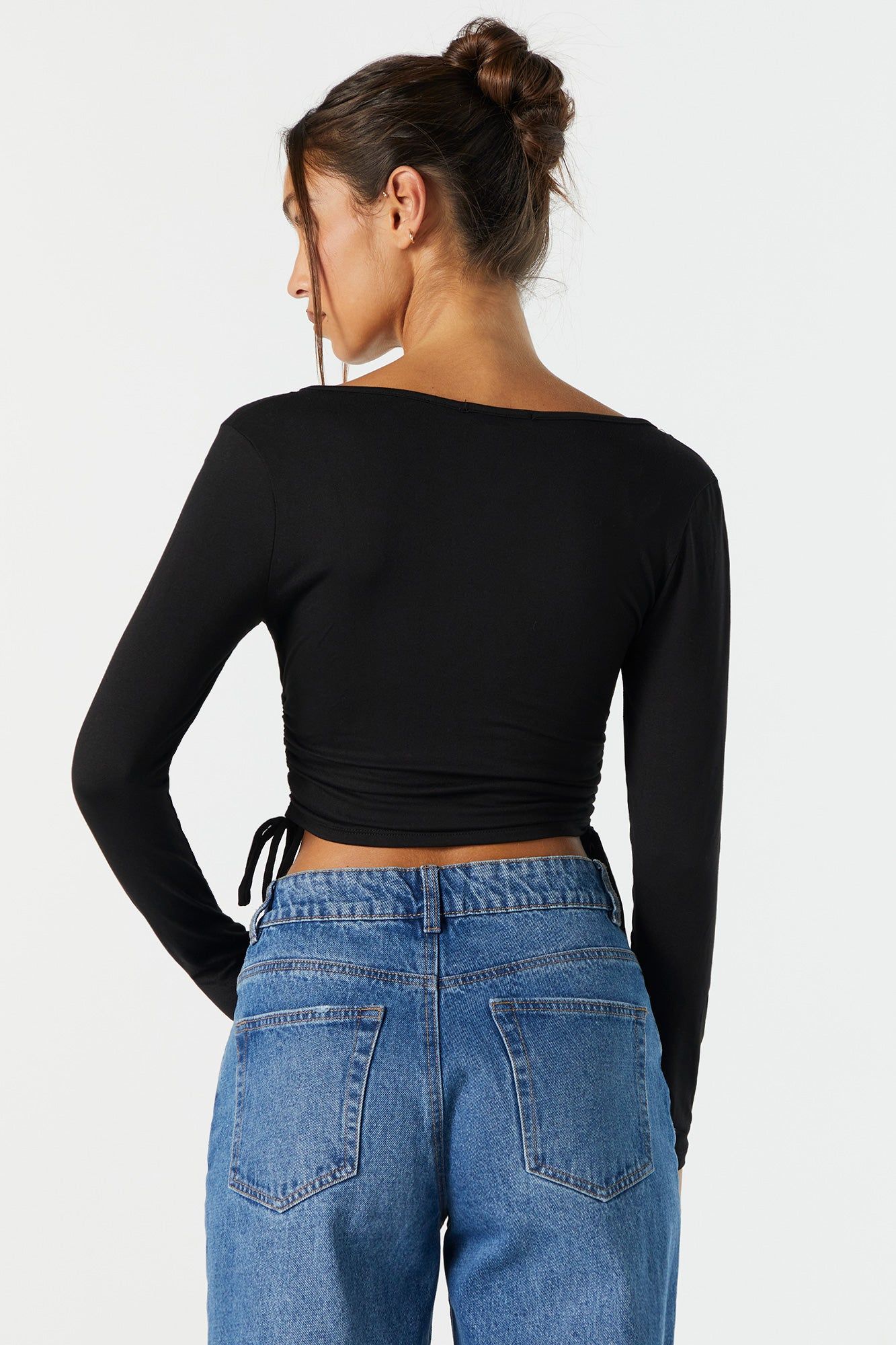 Haut à surplis avec manches longues et taille coulissante sold by Urban Planet product image thumbnail 5