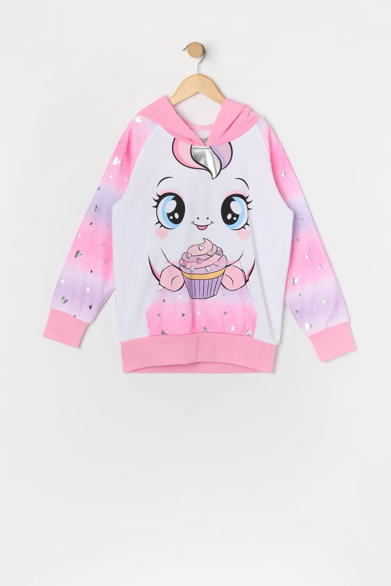 Girls Unicorn Cupcake Character Hoodie sold by Urban Planet product image thumbnail 2