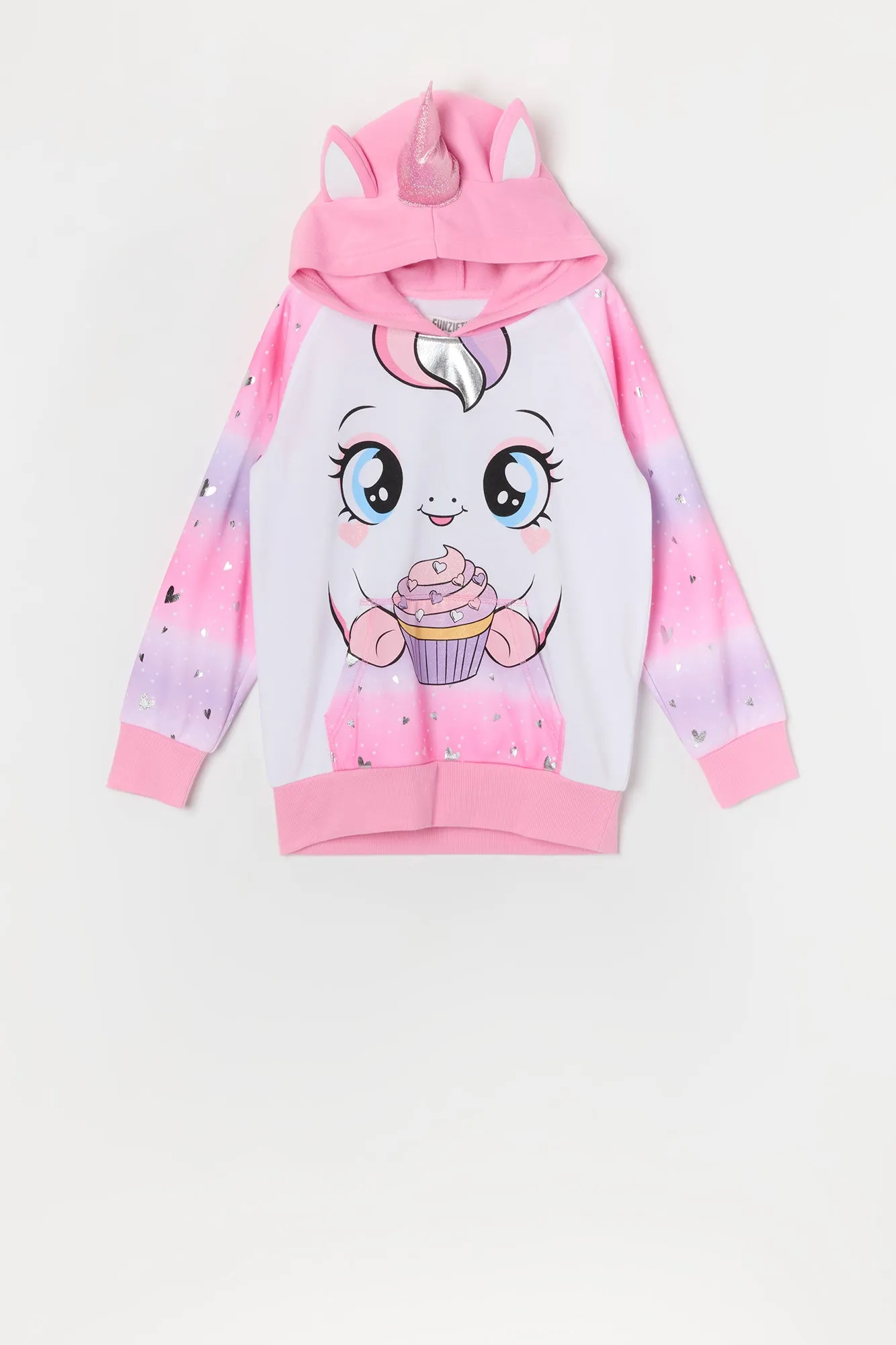 Girls Unicorn Cupcake Character Hoodie sold by Urban Planet