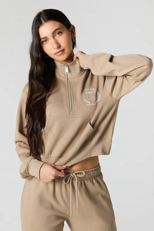 Chicago Embroidered Half Zip Fleece Sweatshirt sold by Urban Planet