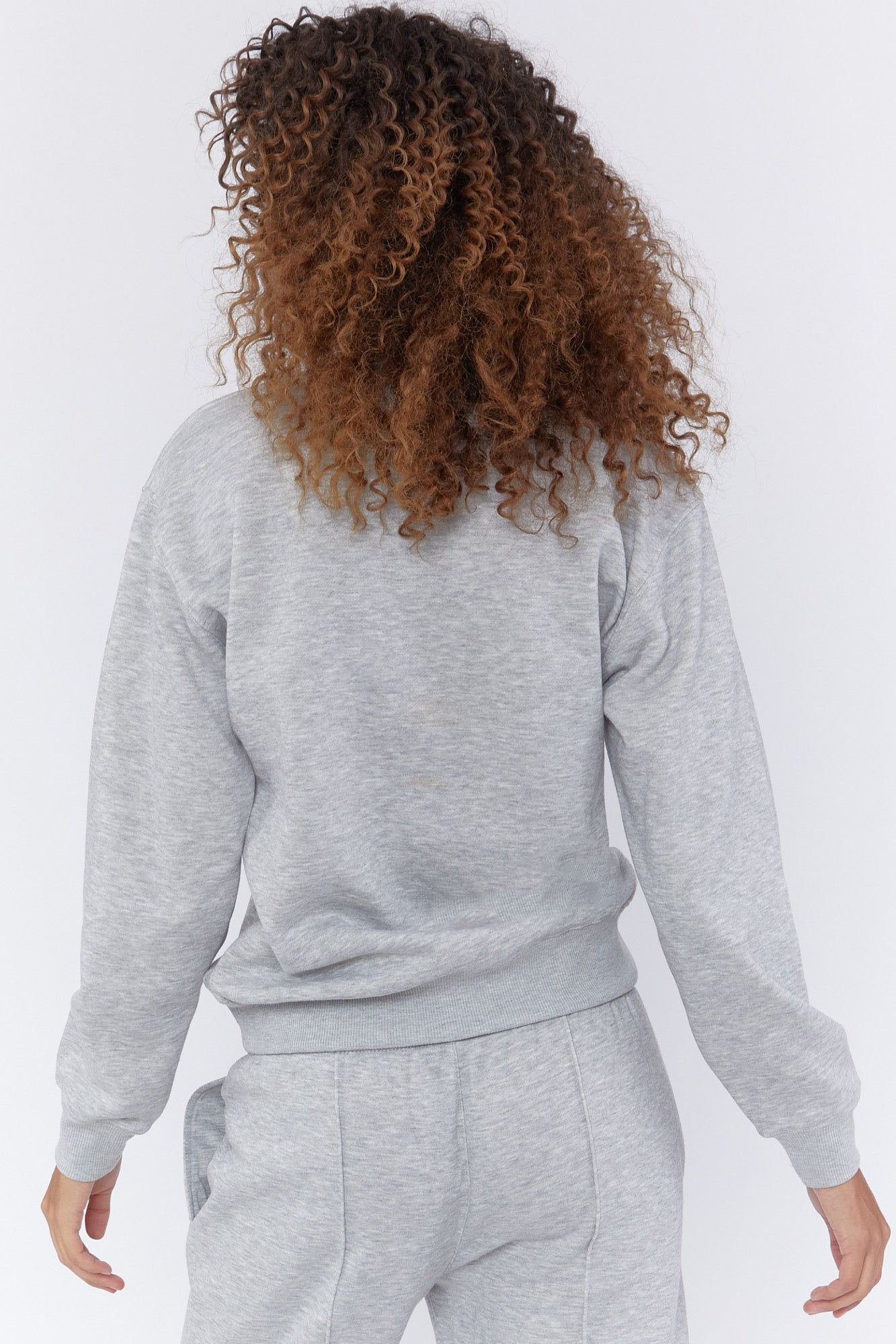 Grey Basic Fleece Crew Neck Sweatshirt sold by Urban Planet product image thumbnail 3