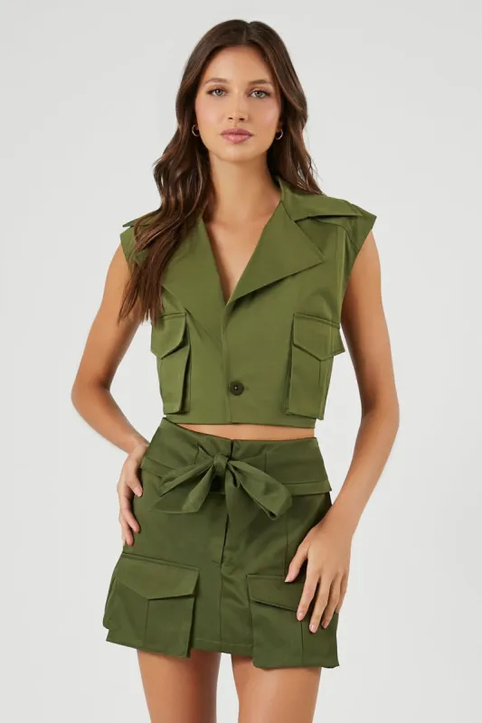 Front Tie Cargo Mini Skirt sold by Urban Planet