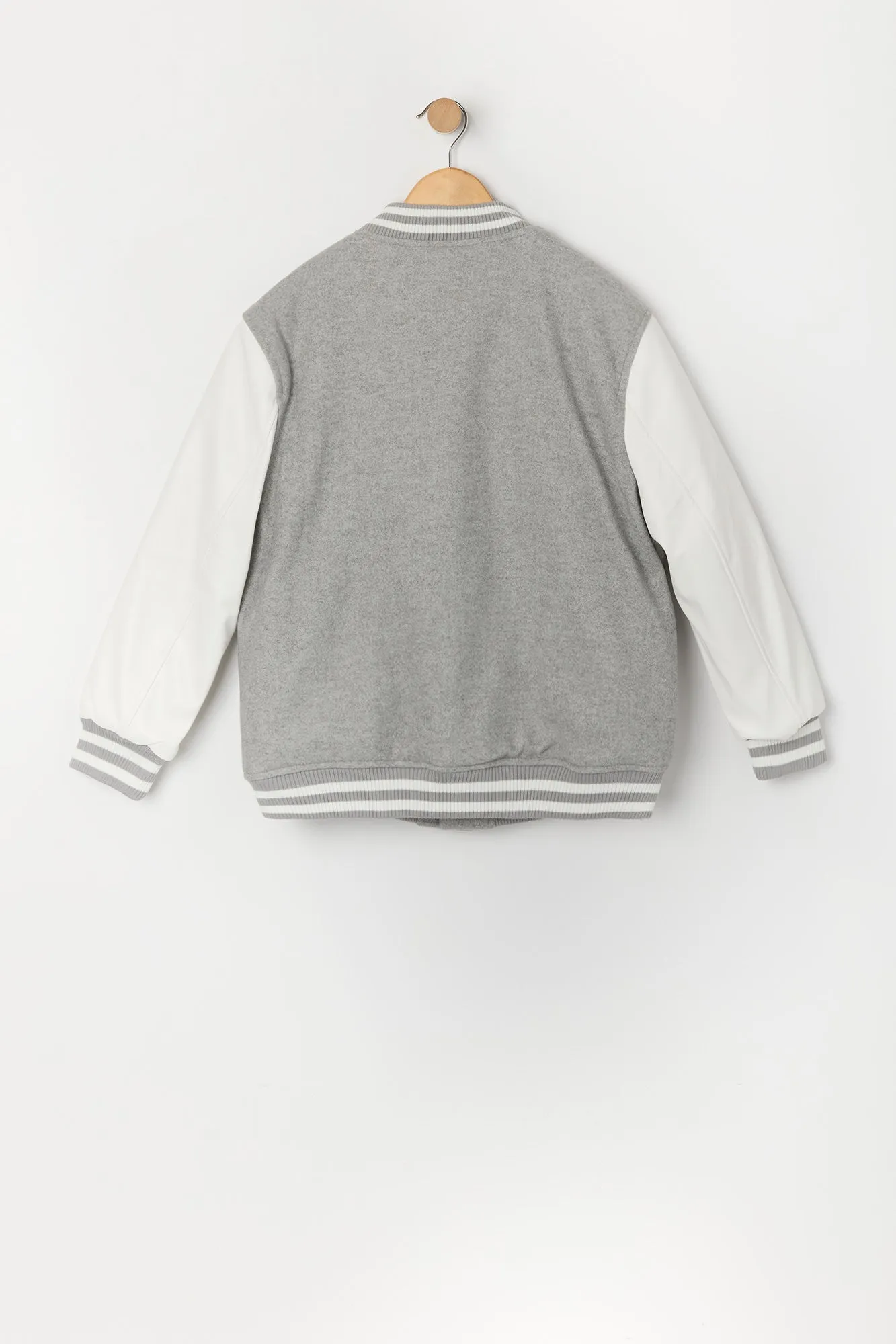 Boys Embroidered Fleece Varsity Jacket sold by Urban Planet product image thumbnail 4