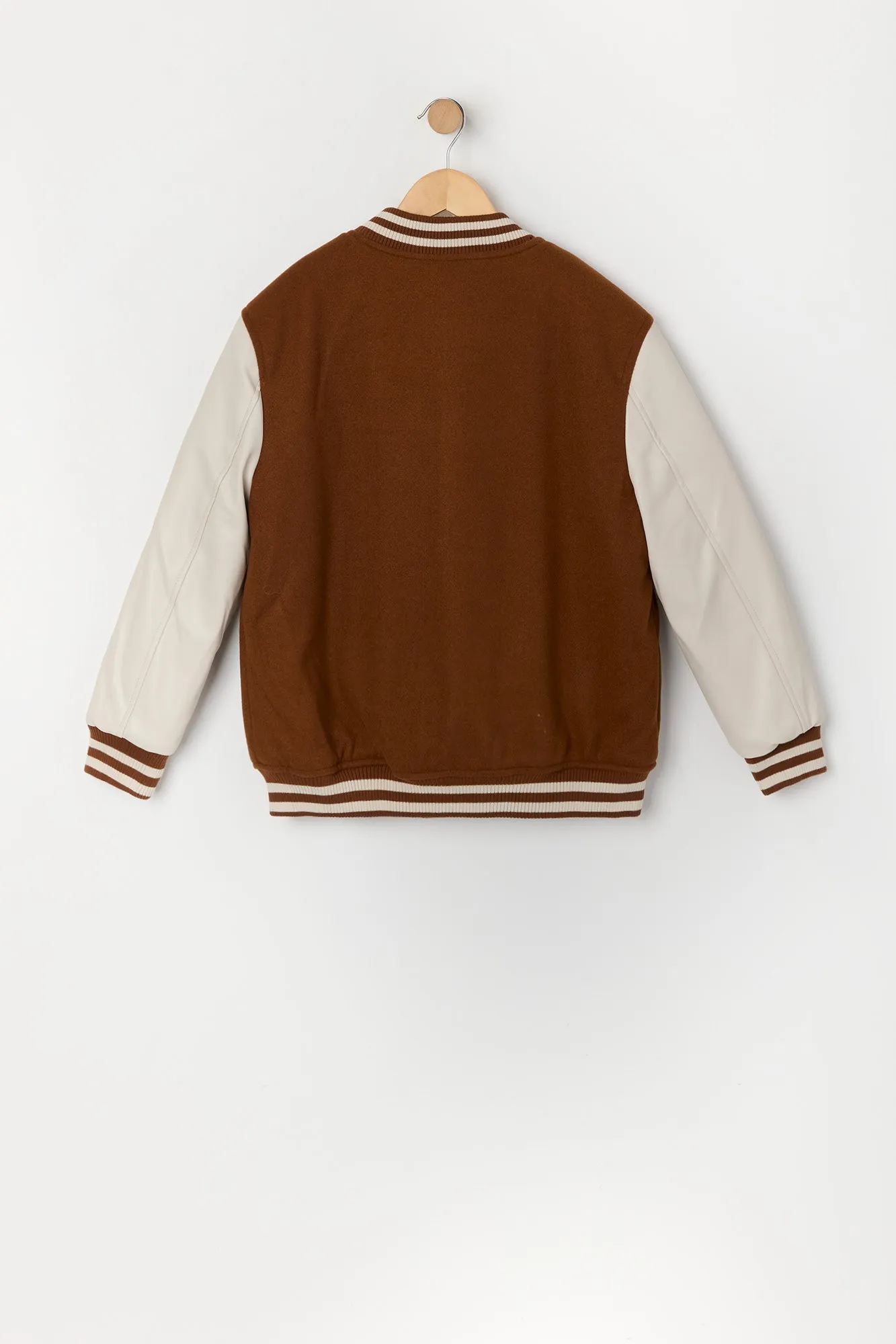 Boys Embroidered Fleece Varsity Jacket sold by Urban Planet product image thumbnail 2