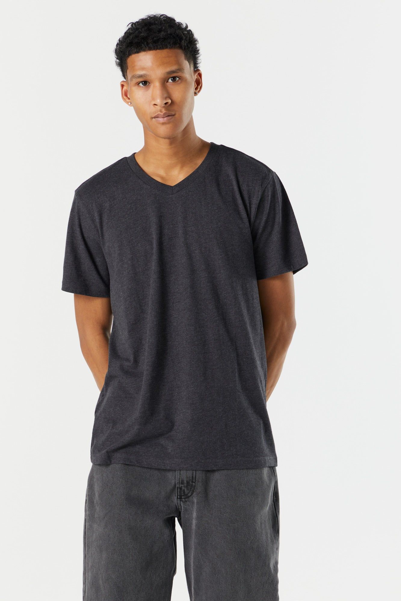 Basic V-Neck T-Shirt sold by Urban Planet