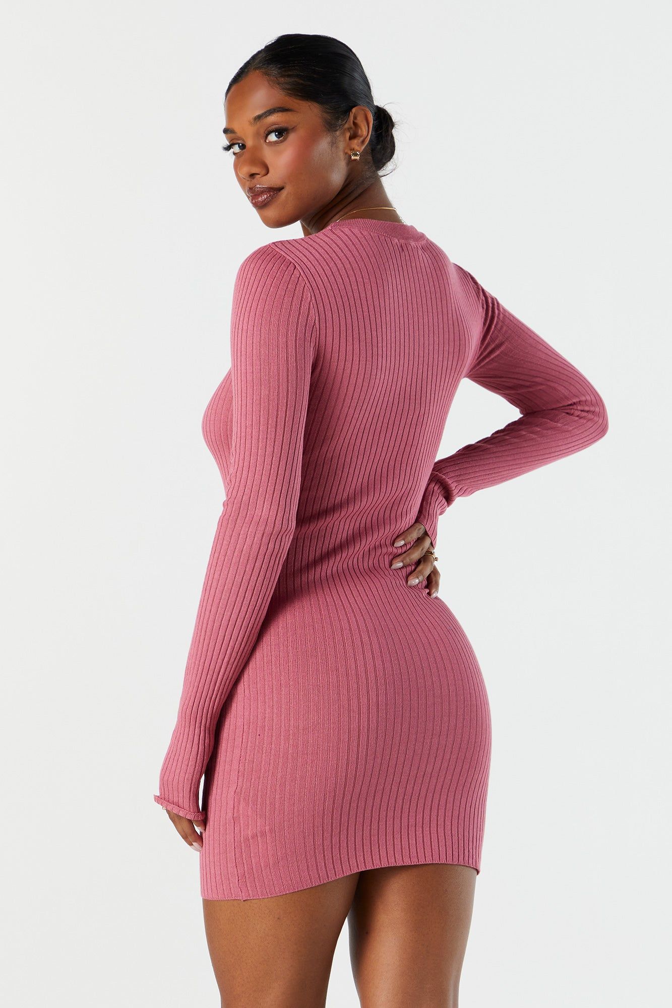 Ribbed Knit Bodycon Mini Dress sold by Urban Planet product image thumbnail 2