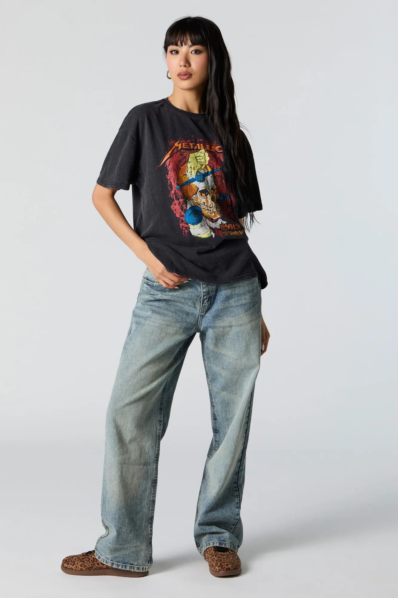 Metallica Graphic Washed Boyfriend T-Shirt sold by Urban Planet product image thumbnail 2