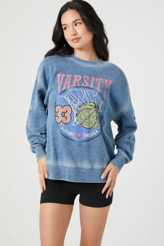 Varsity Embroidered Fleece Sweatshirt sold by Urban Planet