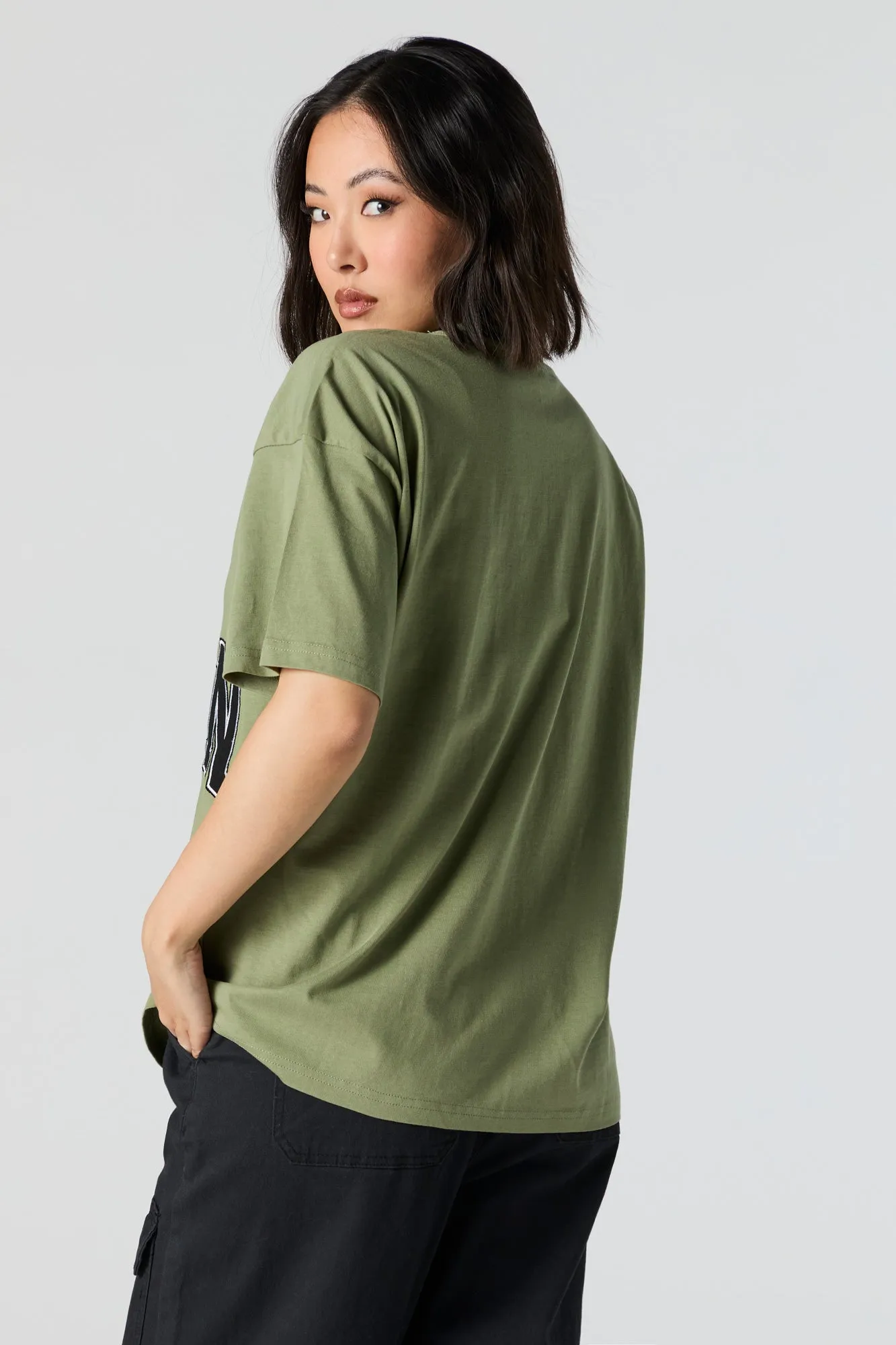 Boston Chenille Embroidered Oversized T-Shirt sold by Urban Planet product image thumbnail 3