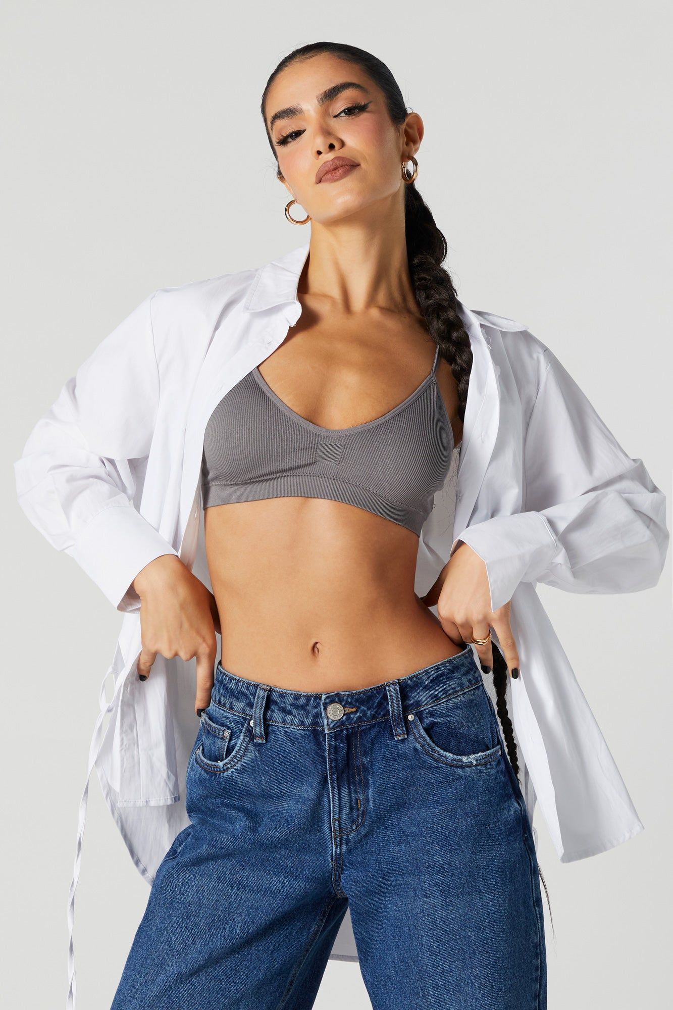 Seamless Ribbed V-Neck Bralette sold by Urban Planet