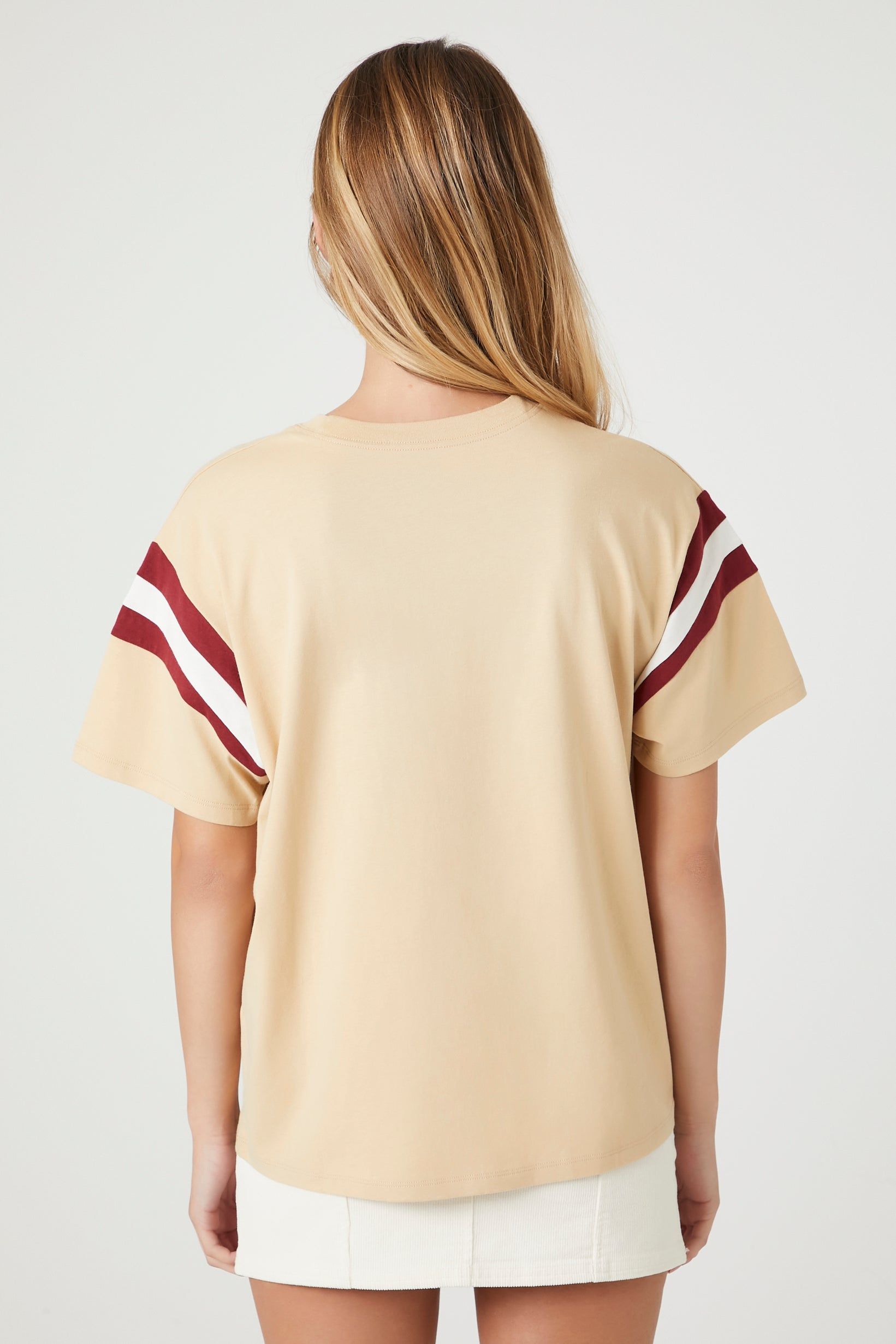 T-shirt rayé de style universitaire avec imprimé California sold by Urban Planet product image thumbnail 3