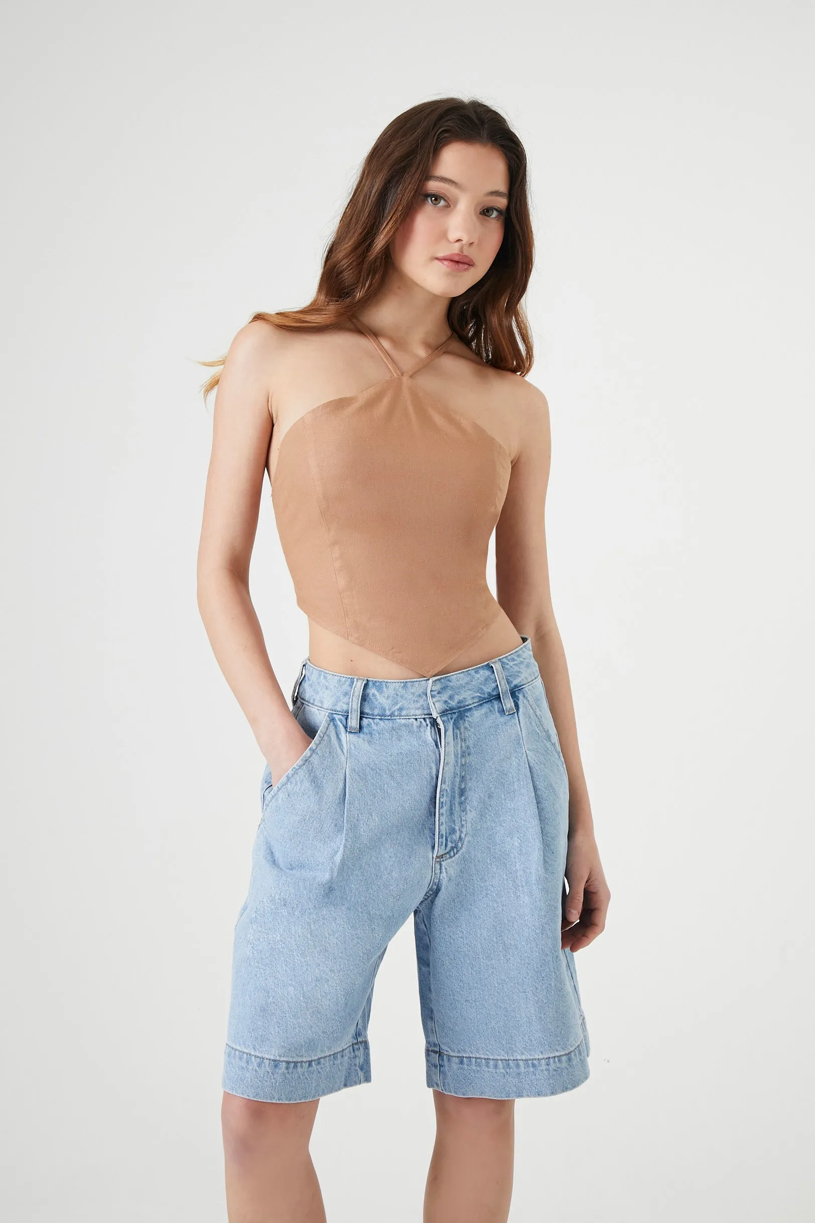 Bermuda en denim à taille haute sold by Urban Planet