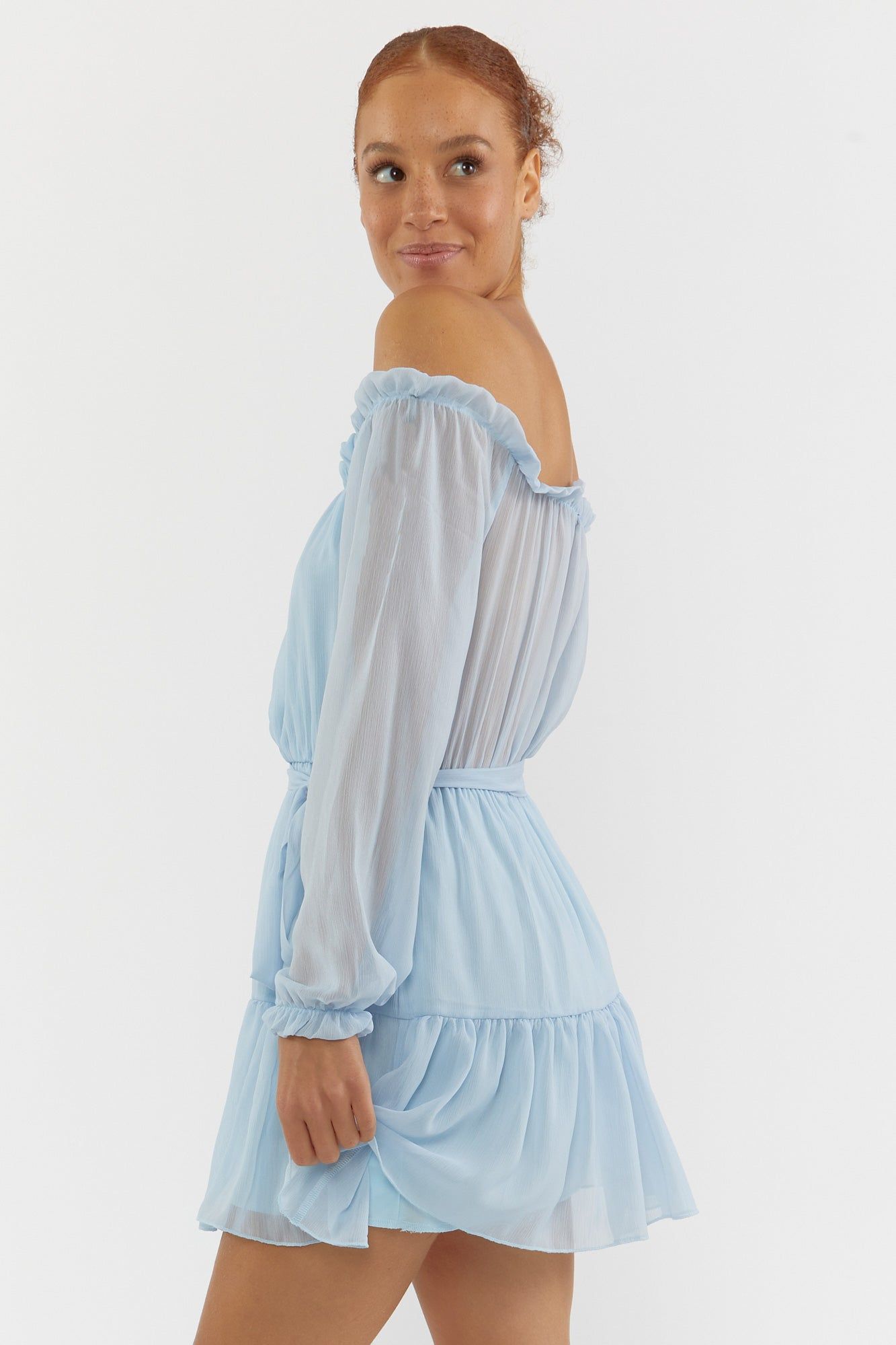 Off The Shoulder Mesh Mini Dress sold by Urban Planet product image thumbnail 3