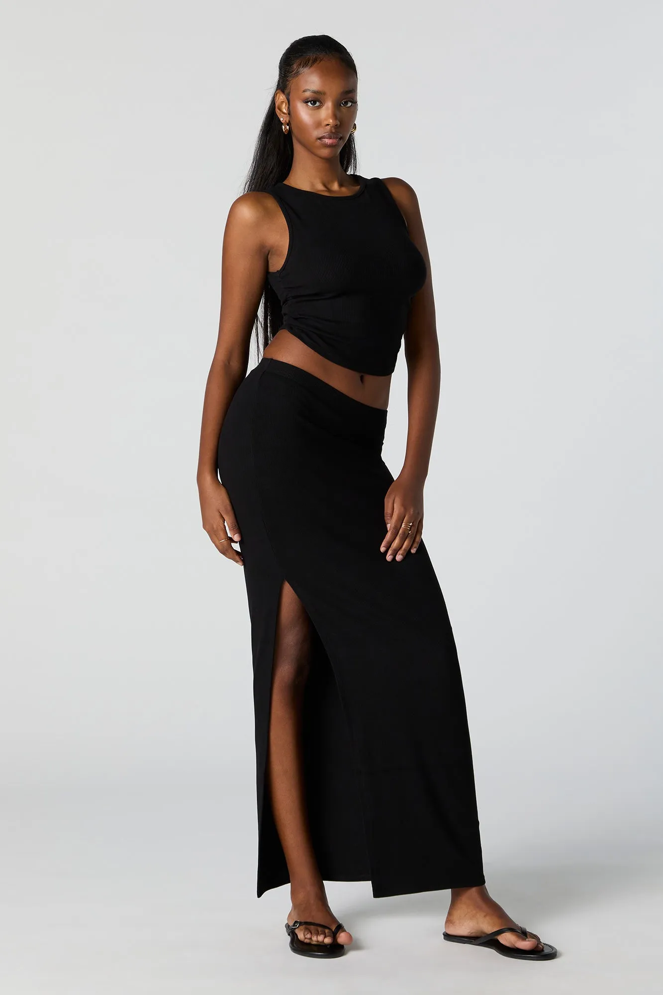 Ribbed Slit Maxi Skirt sold by Urban Planet product image thumbnail 5