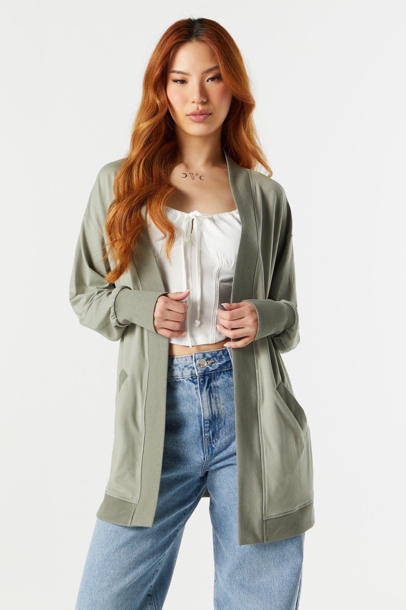 Cardigan ouvert avec poches sold by Urban Planet