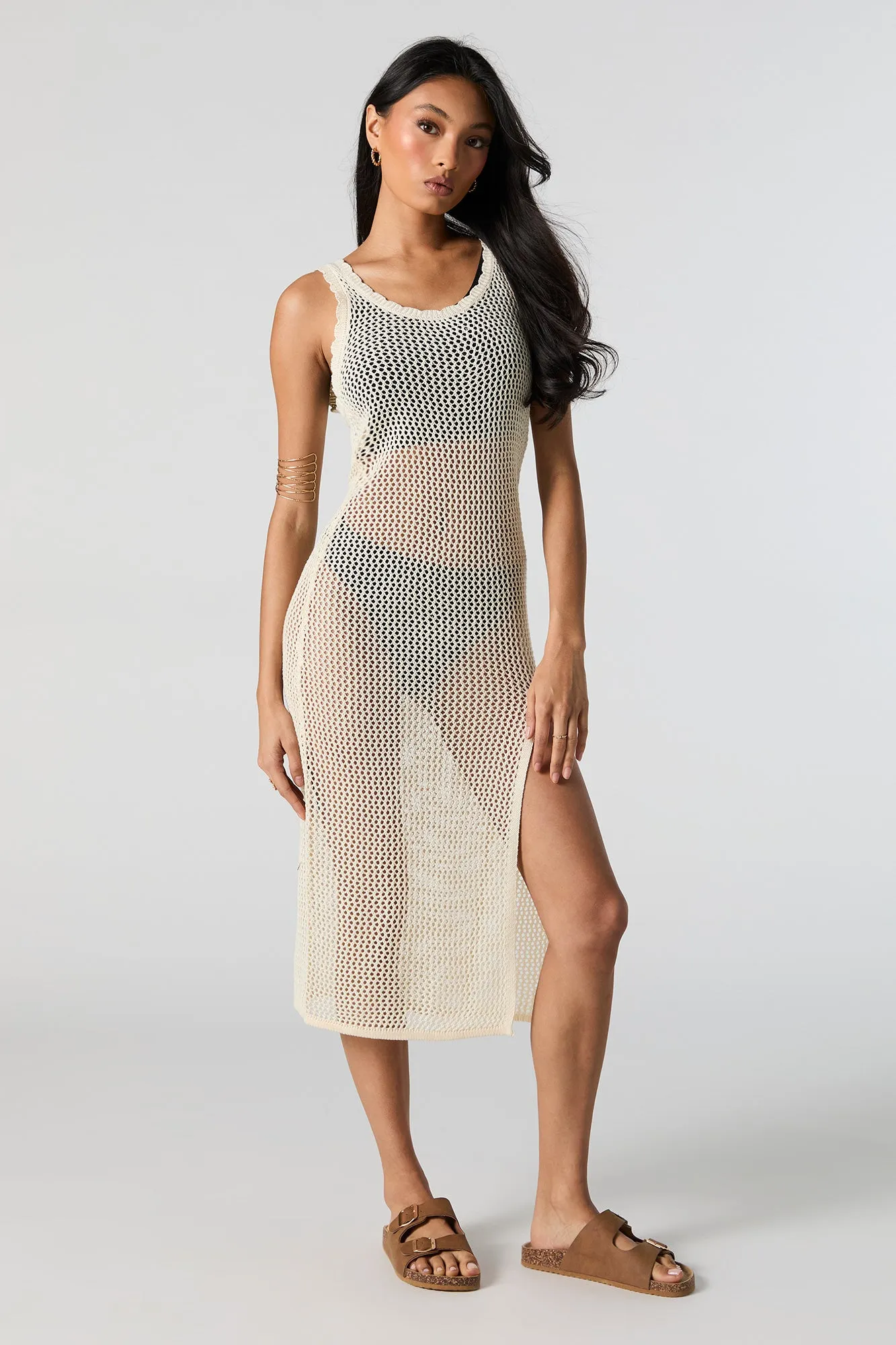 Robe-débardeur midi en filet sold by Urban Planet