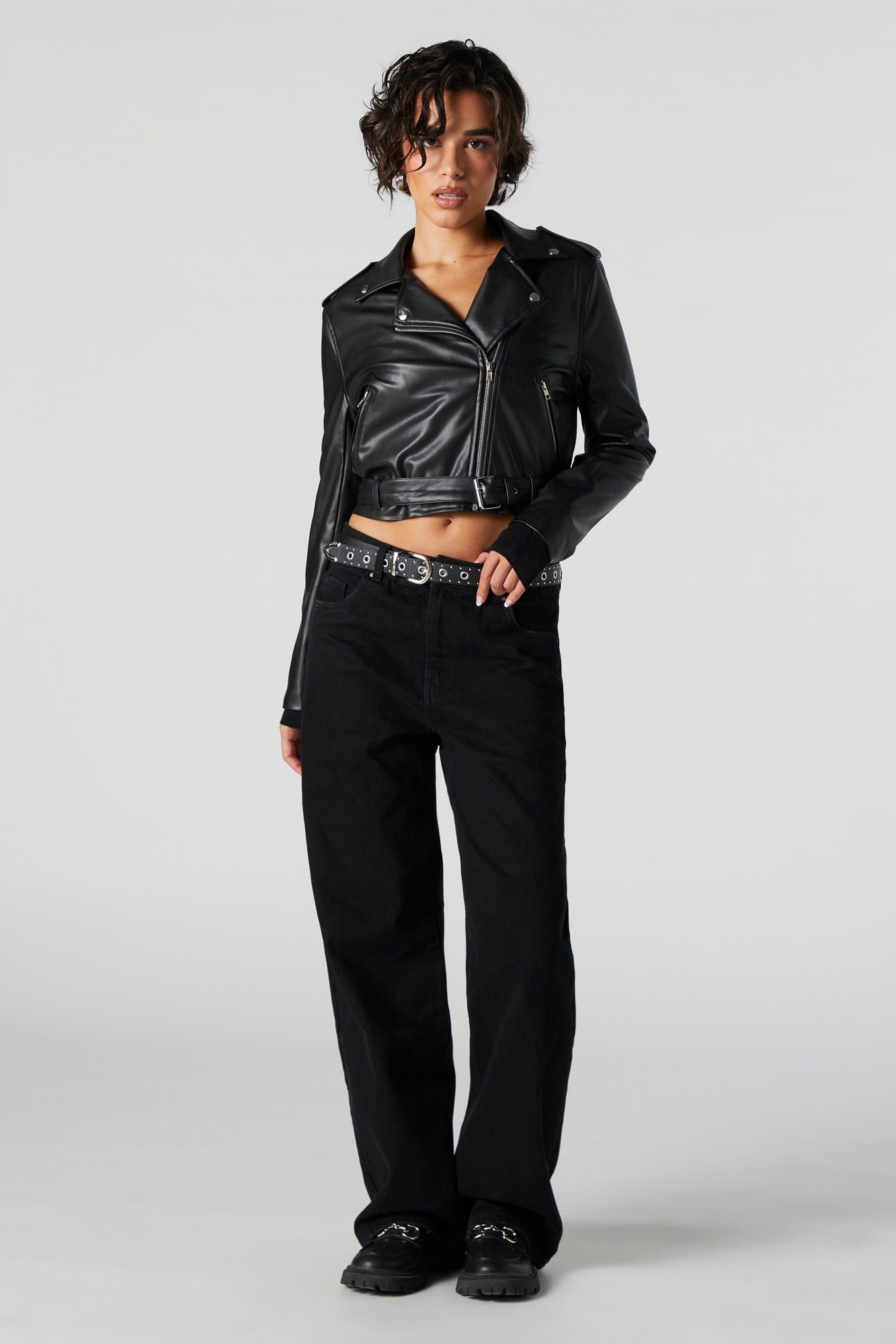 Blouson de style moto court en similicuir sold by Urban Planet product image thumbnail 3