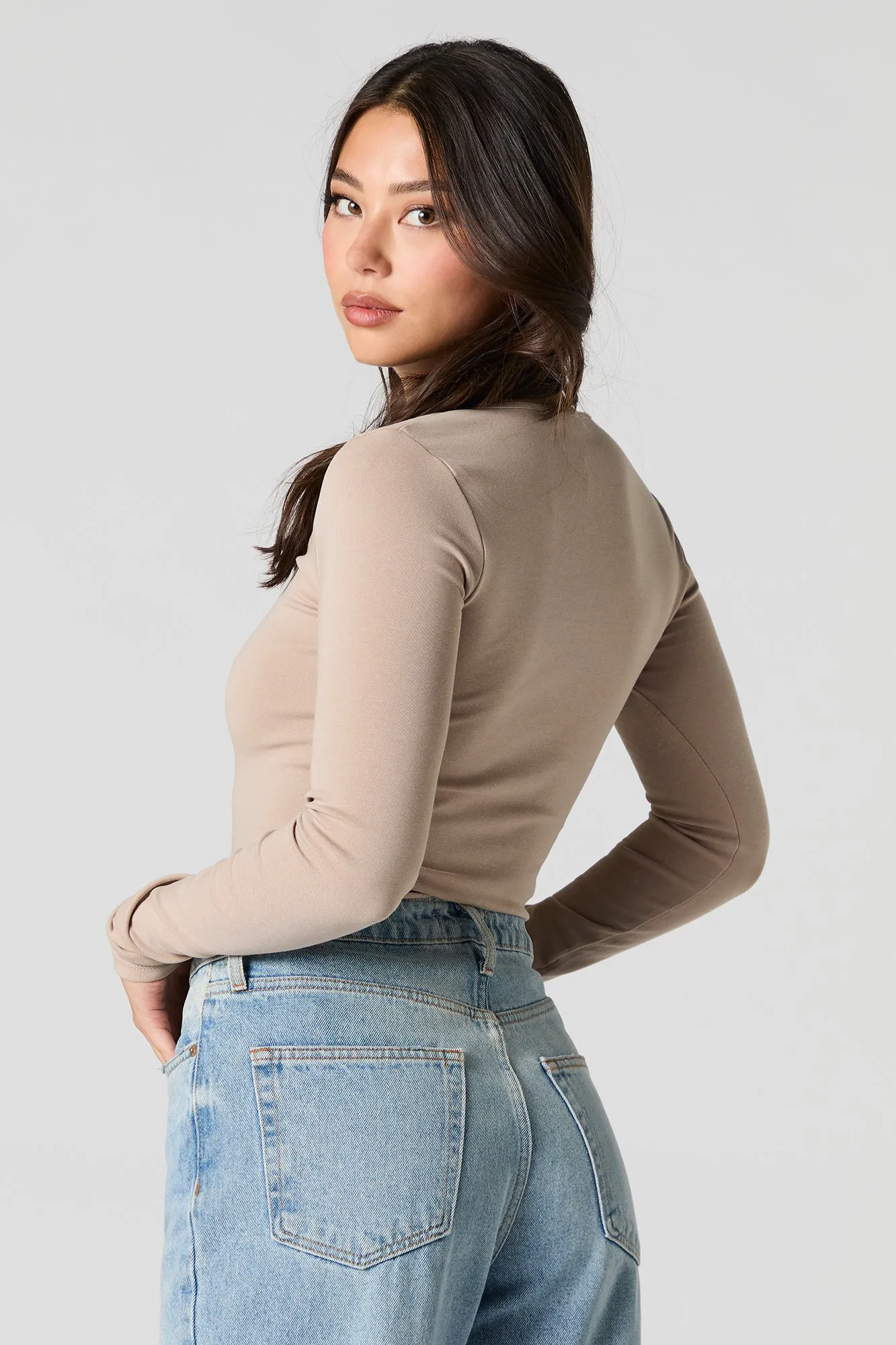 Square Neck Long Sleeve Top sold by Urban Planet product image thumbnail 2