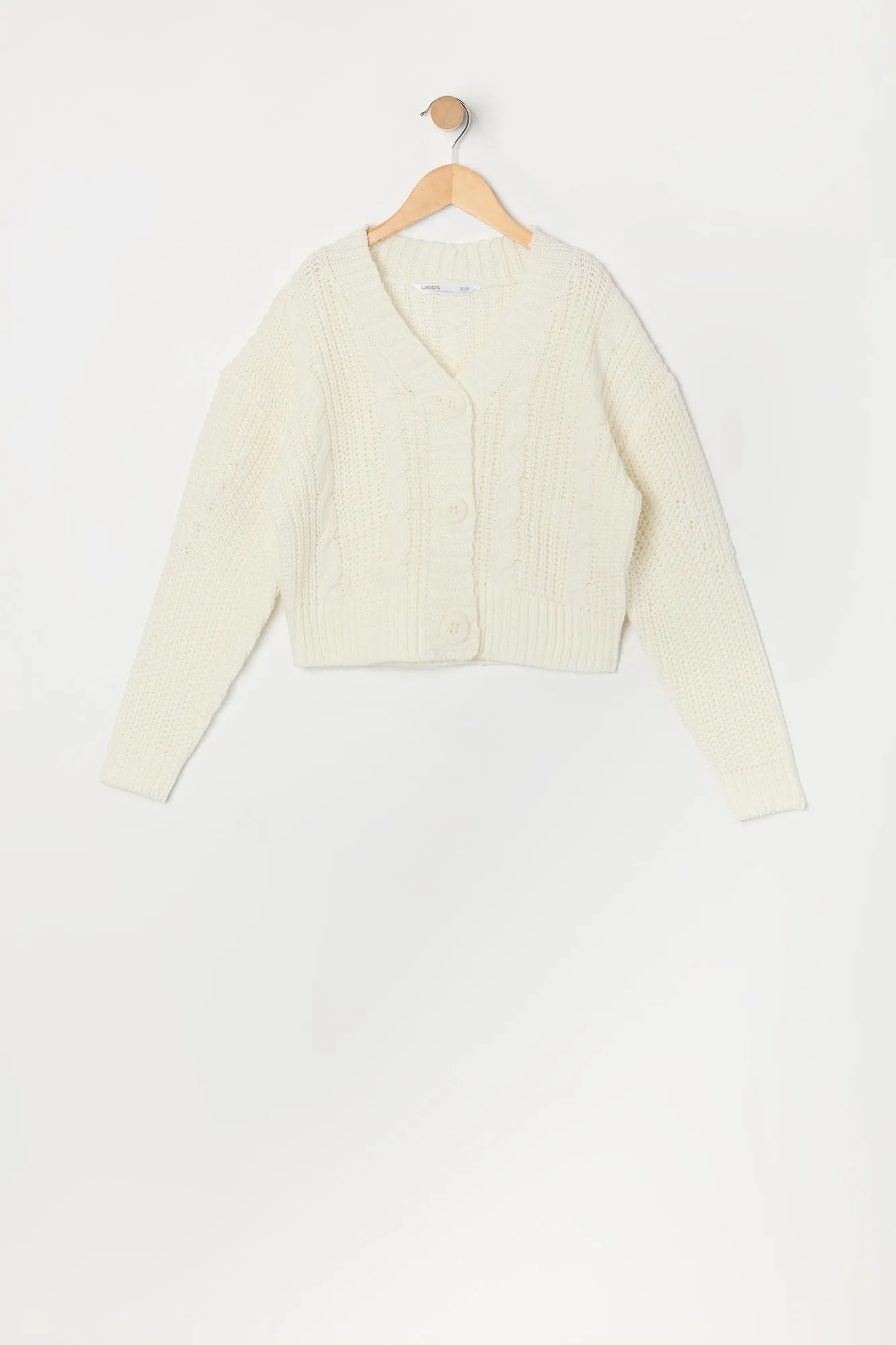 Girls Cable Knit Button Up Cardigan sold by Urban Planet product image thumbnail 3