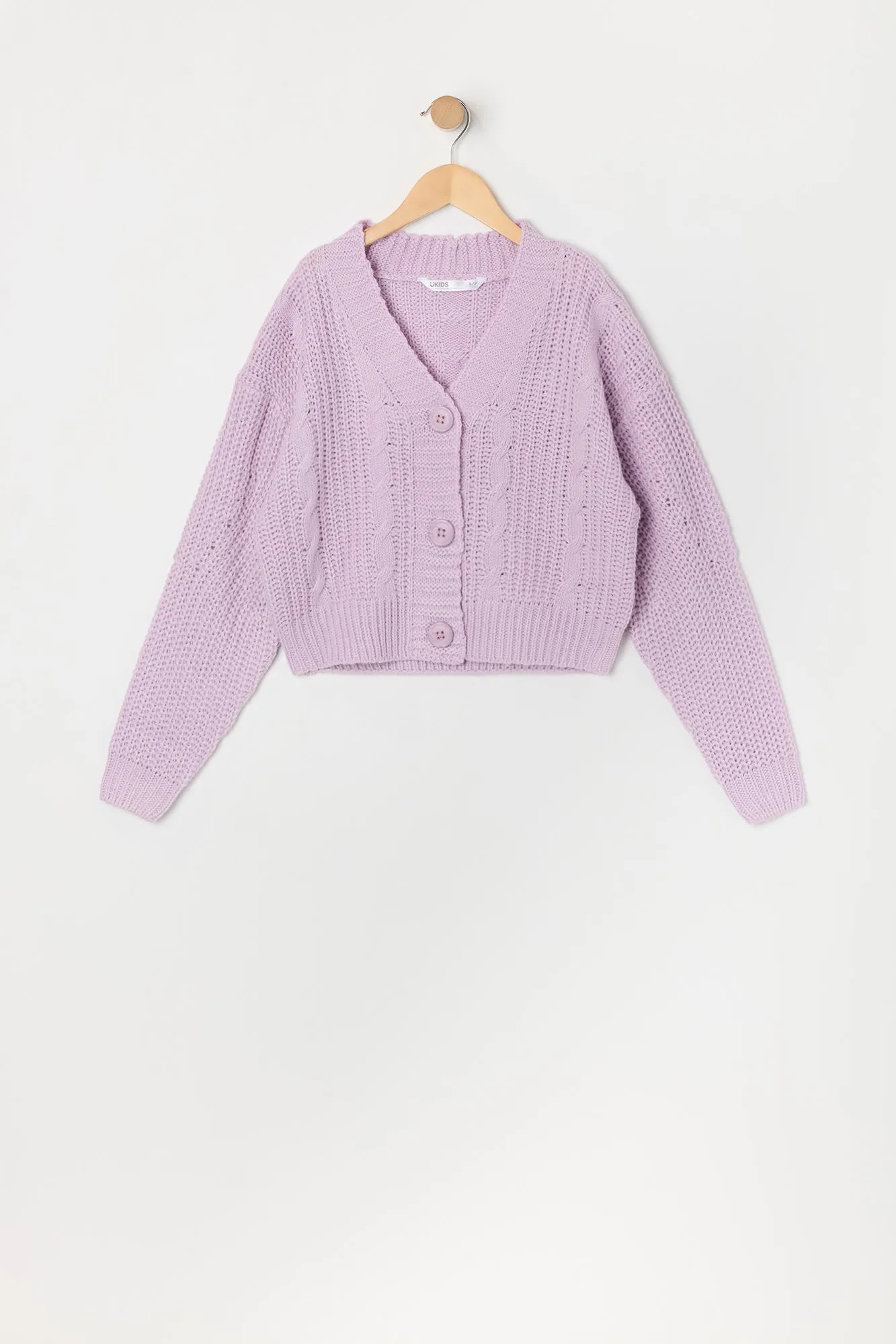 Girls Cable Knit Button Up Cardigan sold by Urban Planet product image thumbnail 5