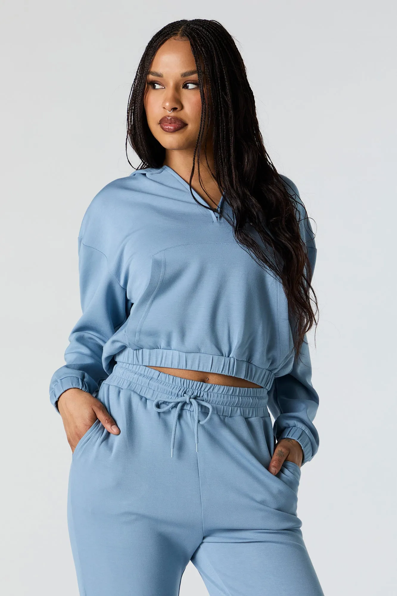 Active Quarter Zip Cropped Hoodie sold by Urban Planet product image thumbnail 4