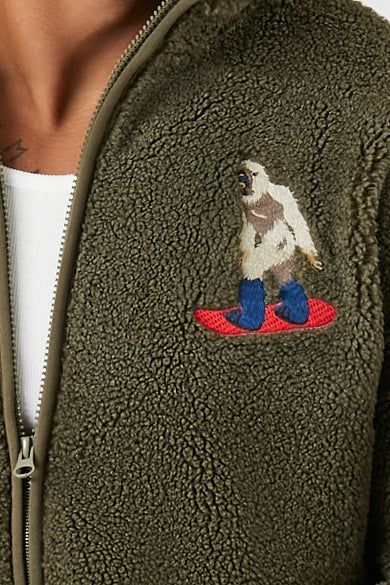 Yeti Embroidered Sherpa Jacket sold by Urban Planet product image thumbnail 3