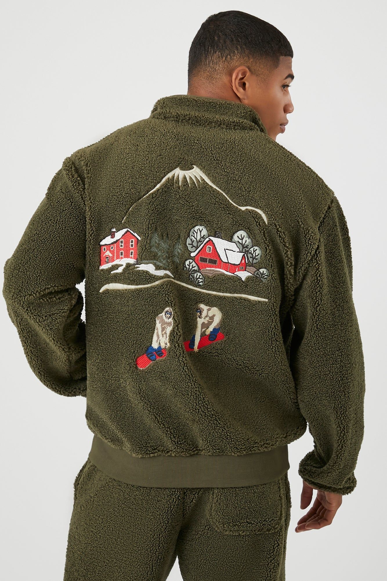 Yeti Embroidered Sherpa Jacket sold by Urban Planet product image thumbnail 2