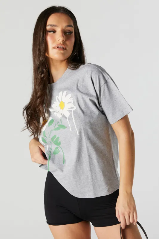 Flowers Graphic Boyfriend T-Shirt sold by Urban Planet