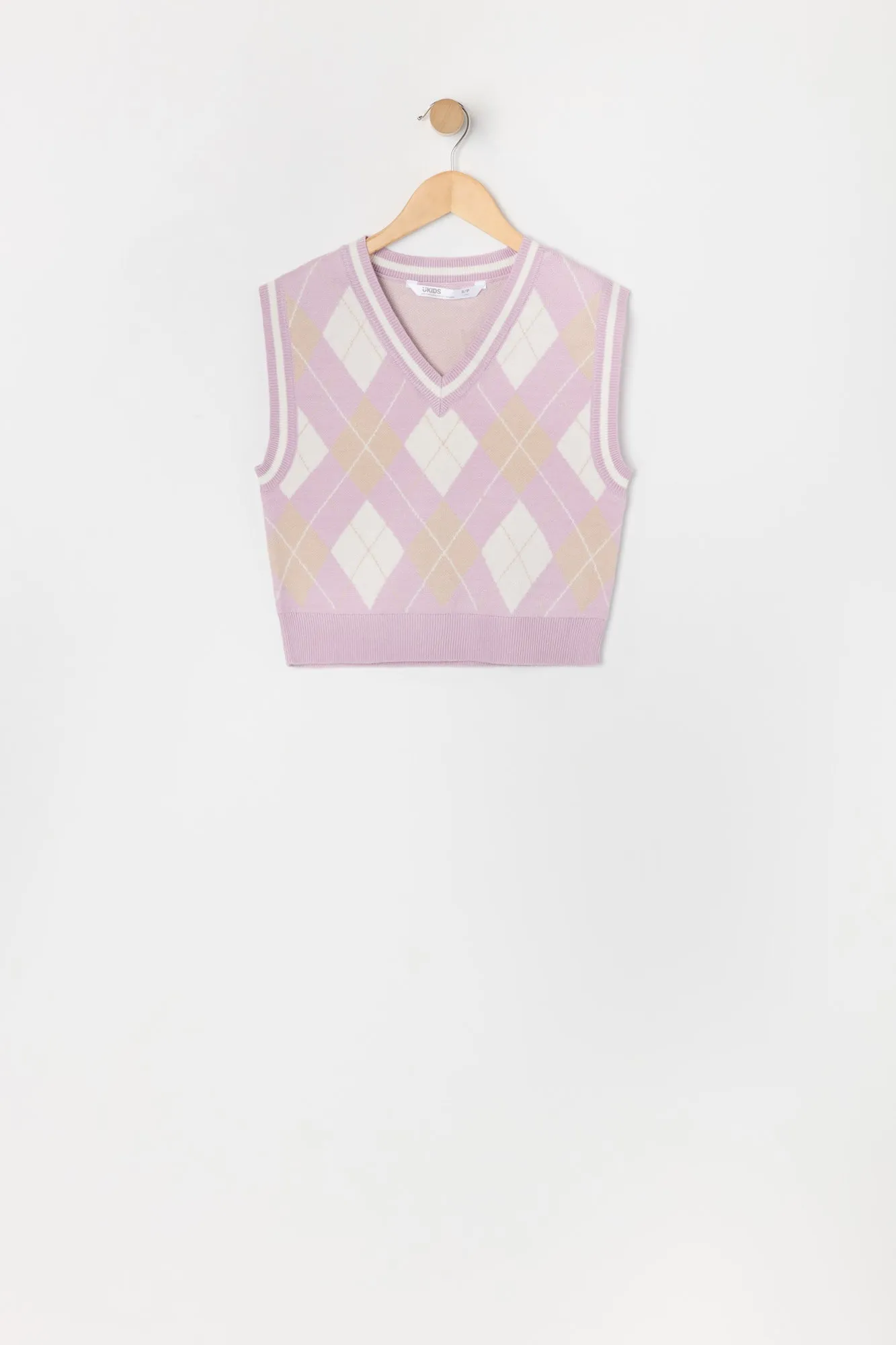 Veste en tricot avec motif argyle pour fille sold by Urban Planet