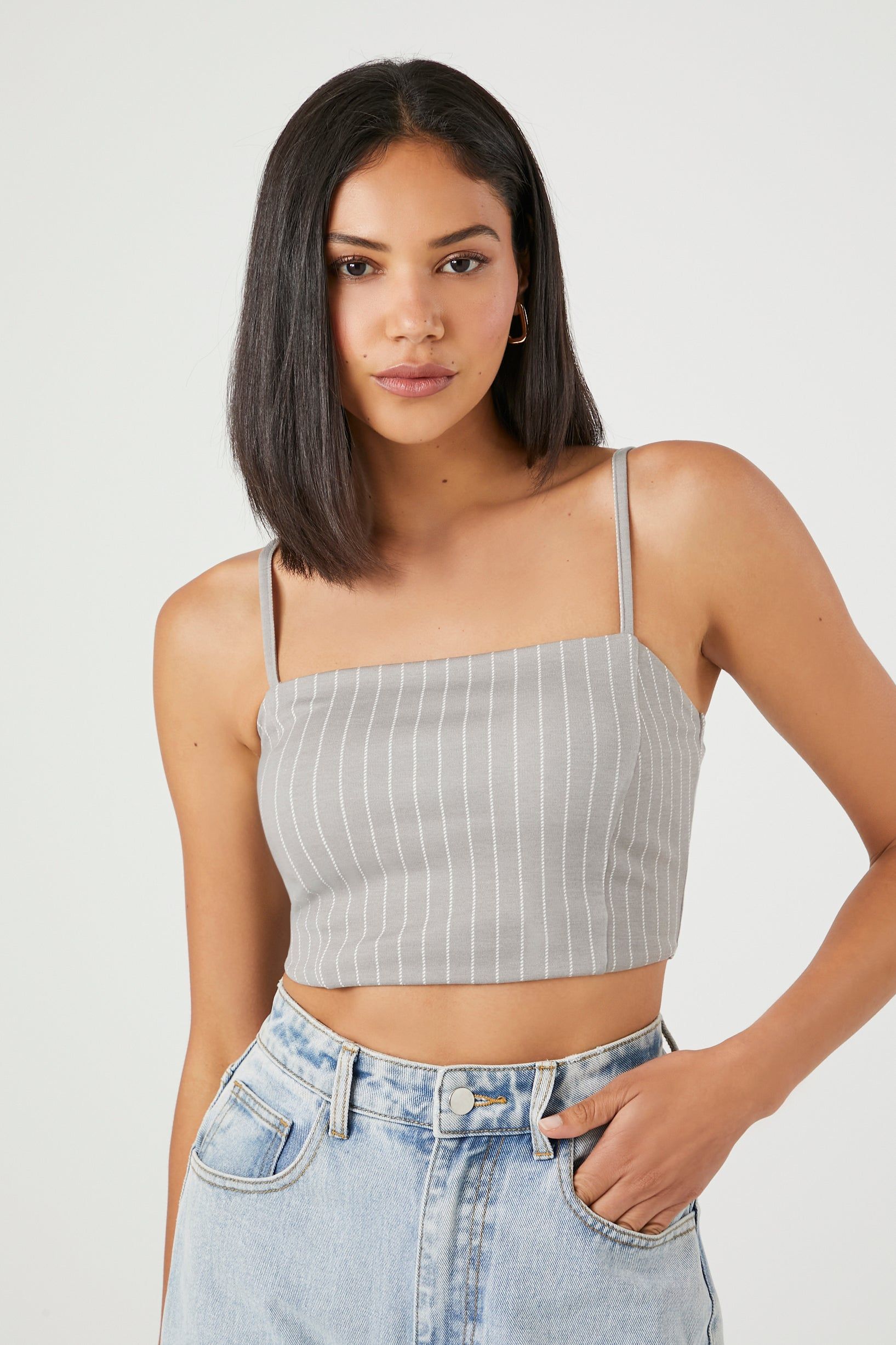 Pinstriped Crop Top sold by Urban Planet