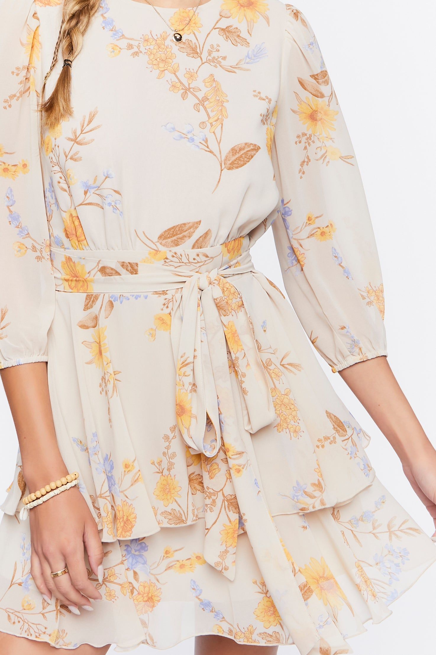 Floral Self Tie Mini Dress sold by Urban Planet product image thumbnail 5