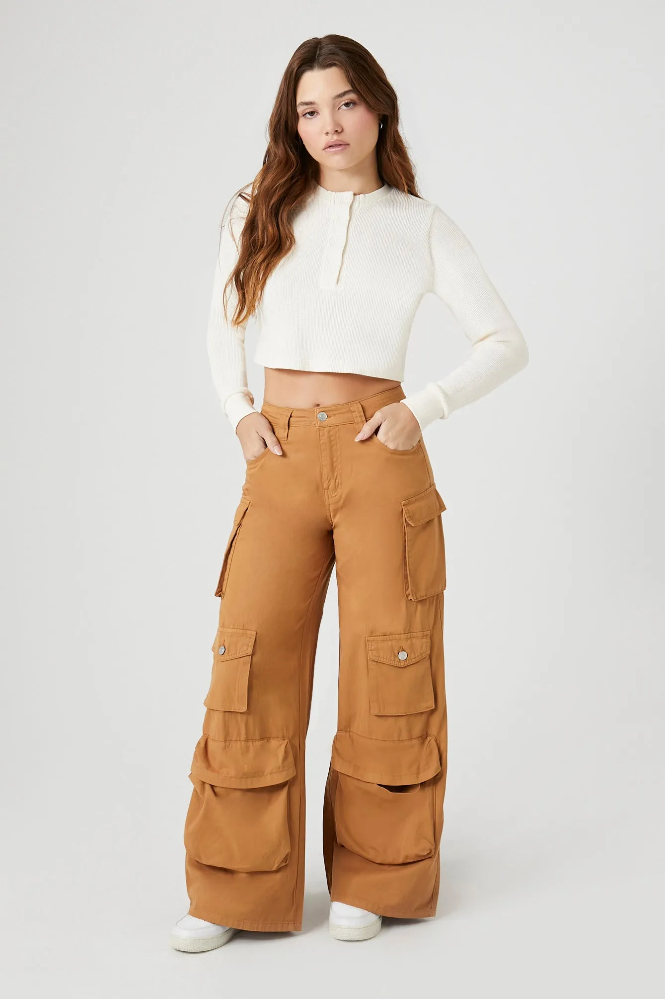 High Rise Wide Leg Cargo Pant sold by Urban Planet