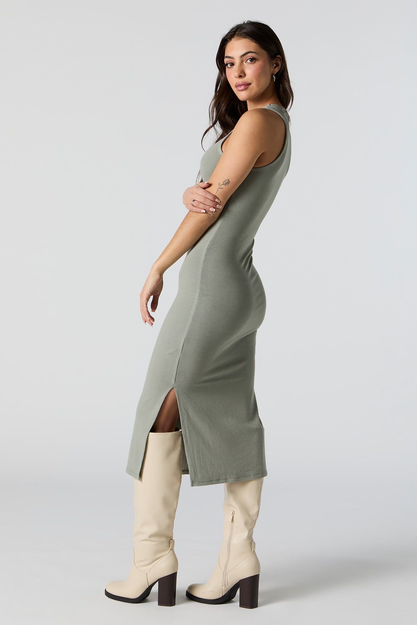 Ribbed Double Slit Bodycon Midi Dress sold by Urban Planet product image thumbnail 2