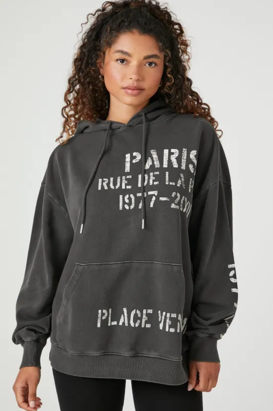 Fleece Paris Graphic Hoodie sold by Urban Planet