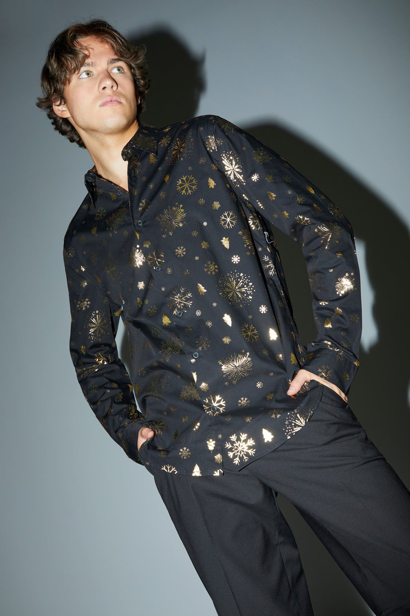 Xmas Print Button-Up Top sold by Urban Planet product image thumbnail 5