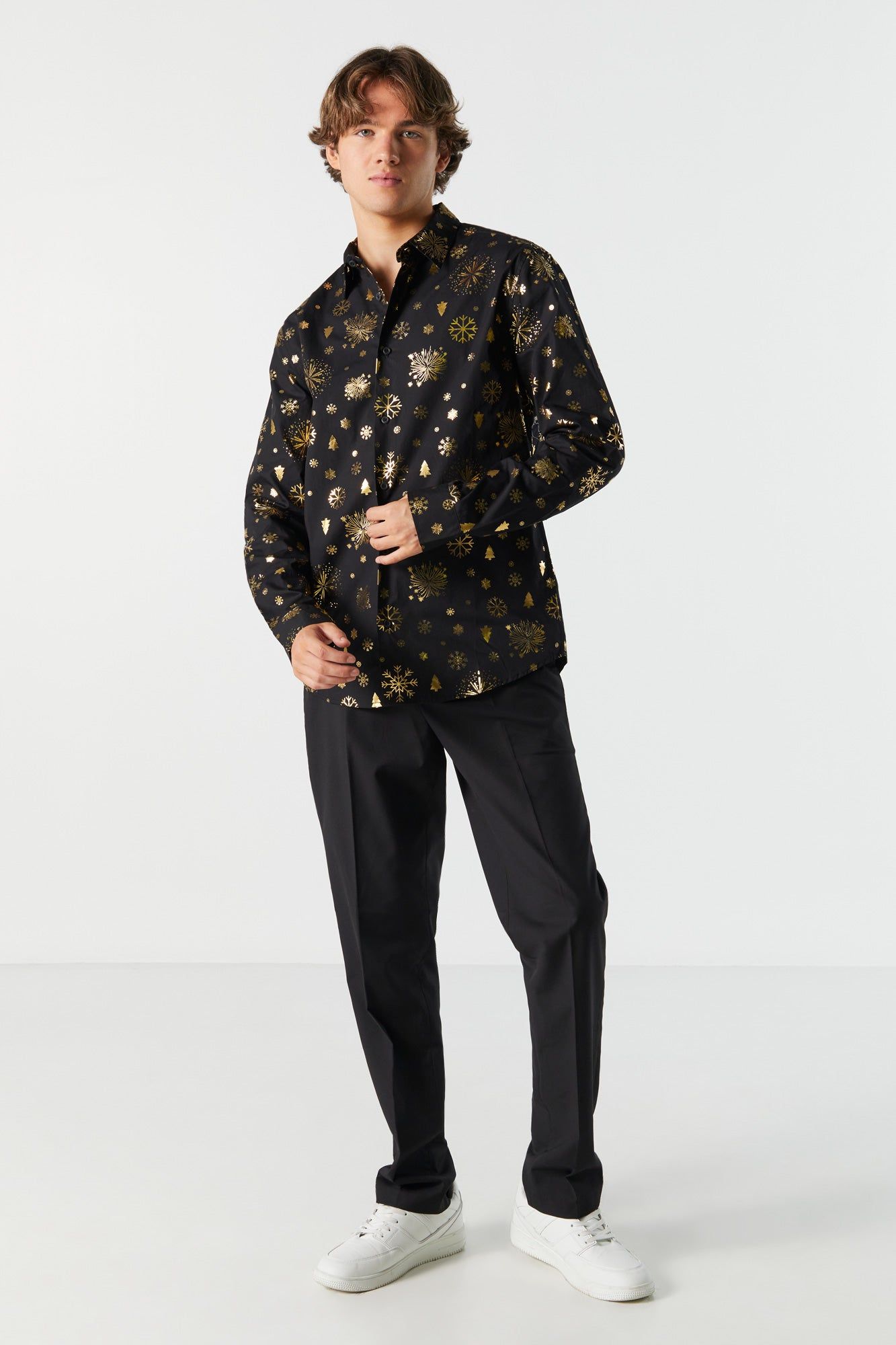 Xmas Print Button-Up Top sold by Urban Planet product image thumbnail 8