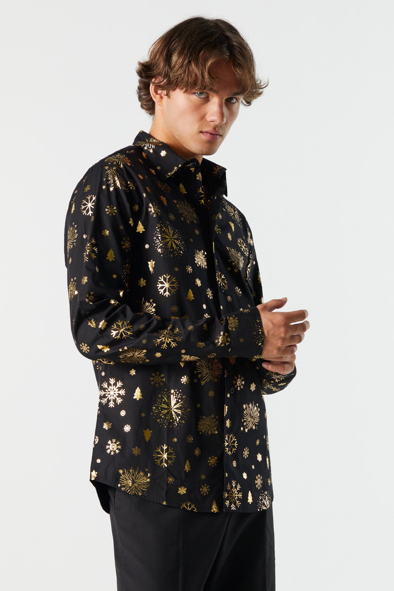 Xmas Print Button-Up Top sold by Urban Planet product image thumbnail 6