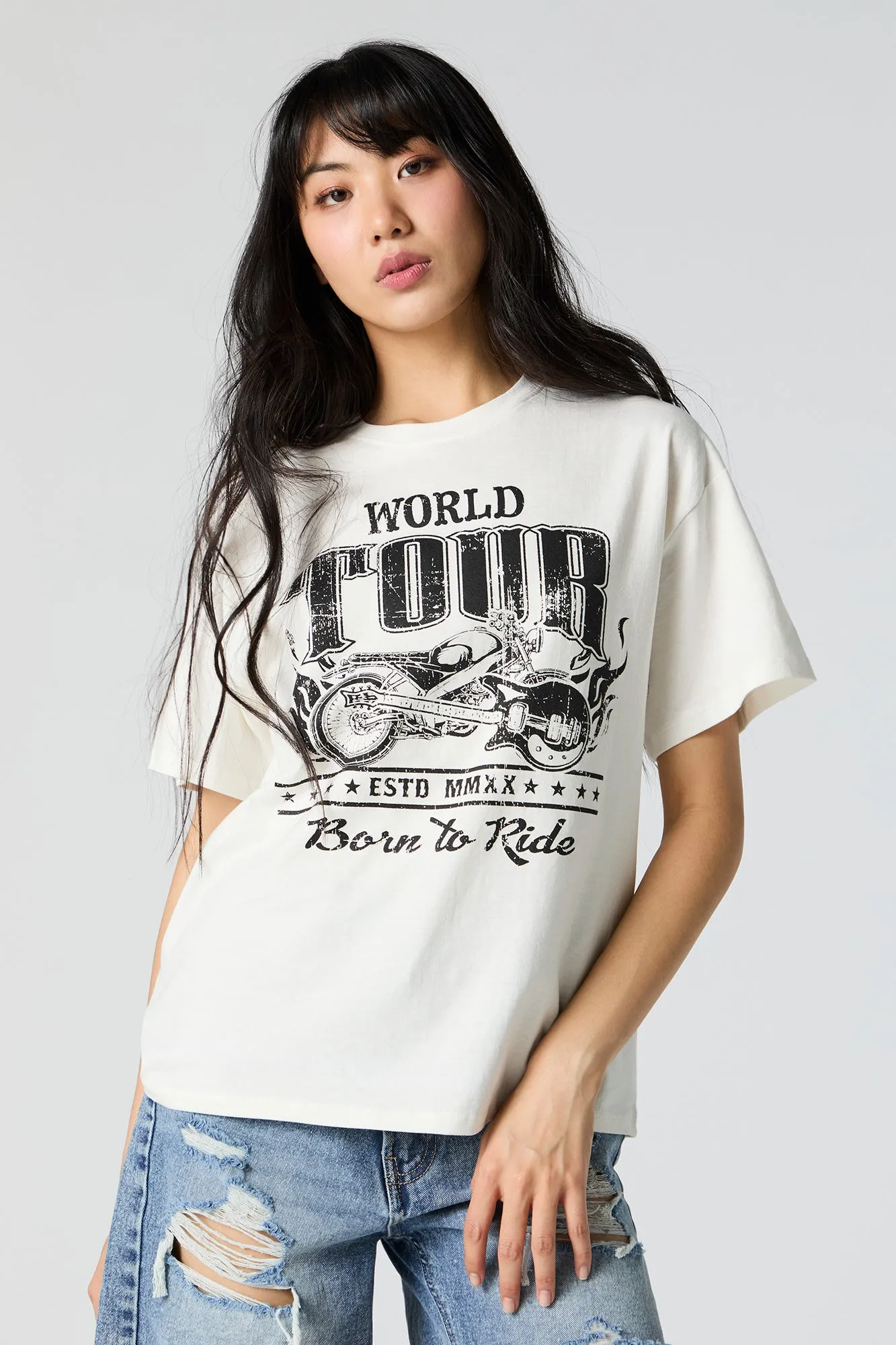 Born To Ride Graphic Boyfriend T-Shirt sold by Urban Planet
