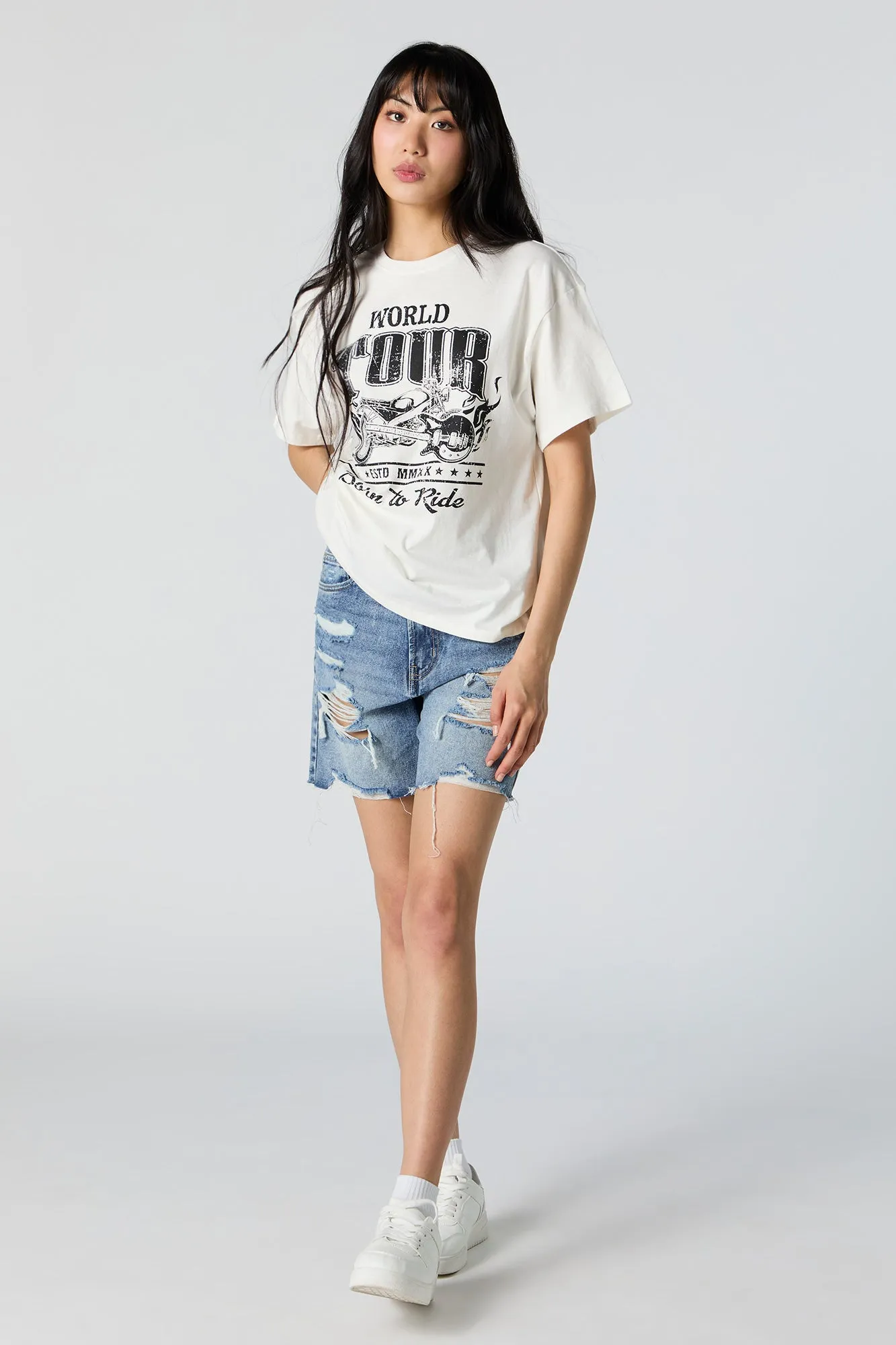 Born To Ride Graphic Boyfriend T-Shirt sold by Urban Planet product image thumbnail 3