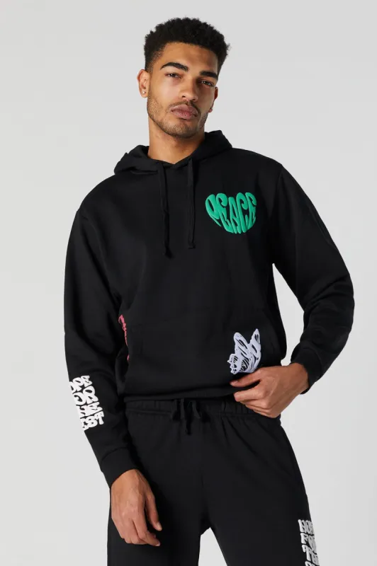 Peace Embroidered Hoodie sold by Urban Planet