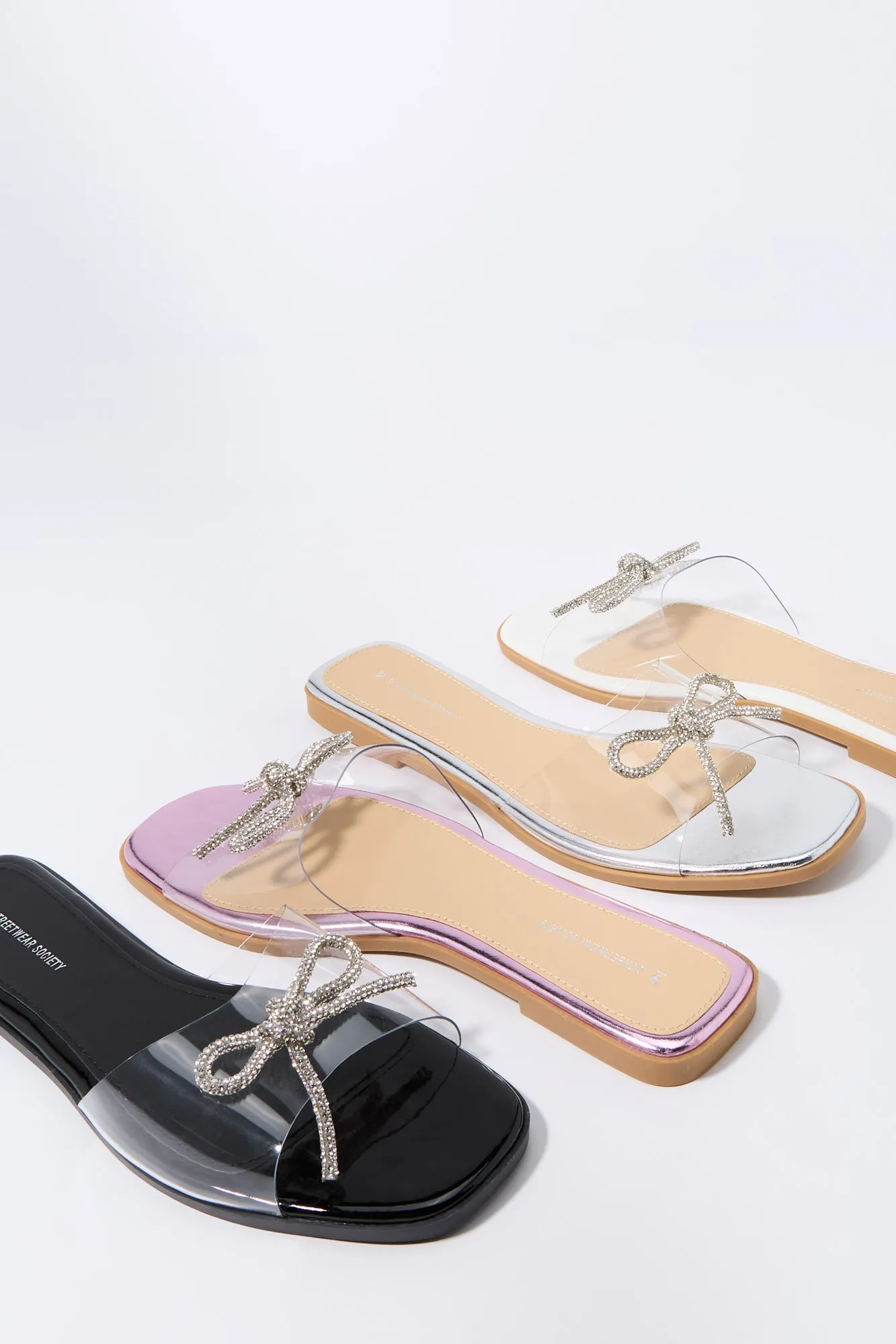Rhinestone Bow Clear Slide Sandal sold by Urban Planet product image thumbnail 5