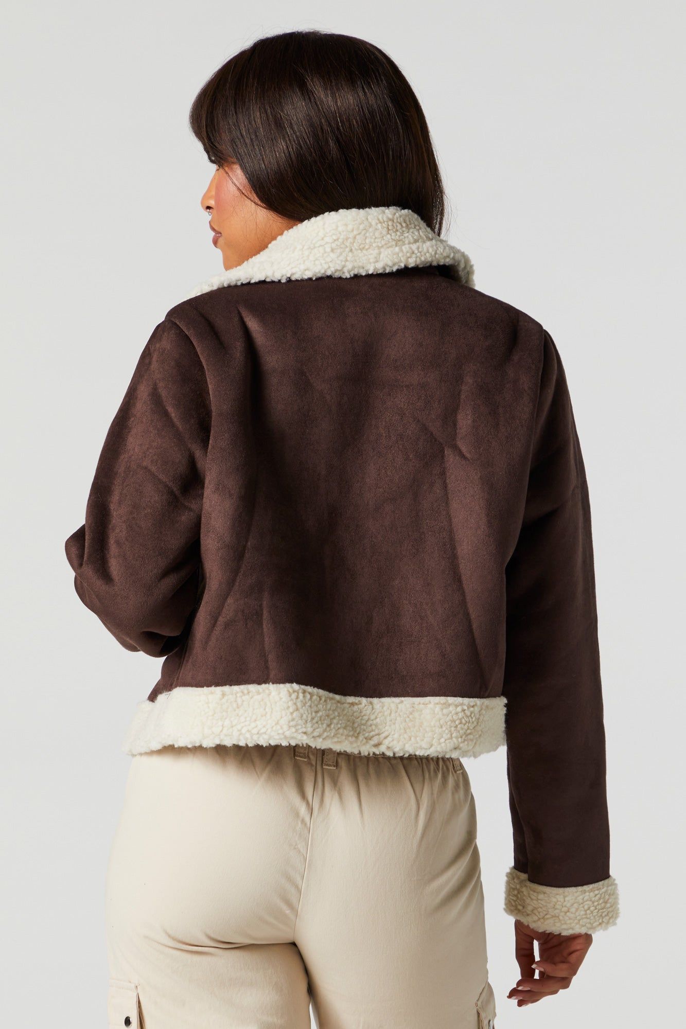 Blouson de style moto en similisuède doublé de Sherpa sold by Urban Planet product image thumbnail 2