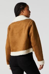 Blouson de style moto en similisuède doublé de Sherpa sold by Urban Planet