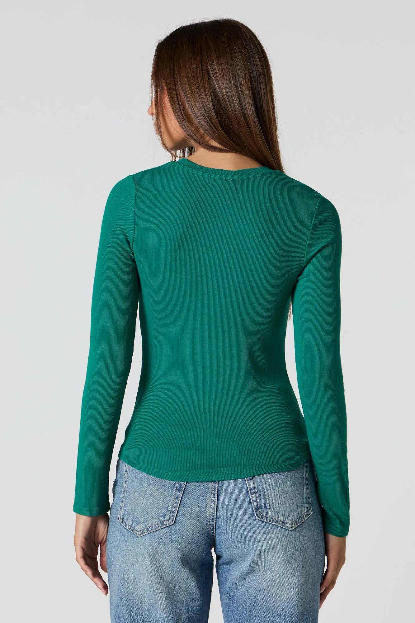 Ribbed Crewneck Long Sleeve Top sold by Urban Planet product image thumbnail 2