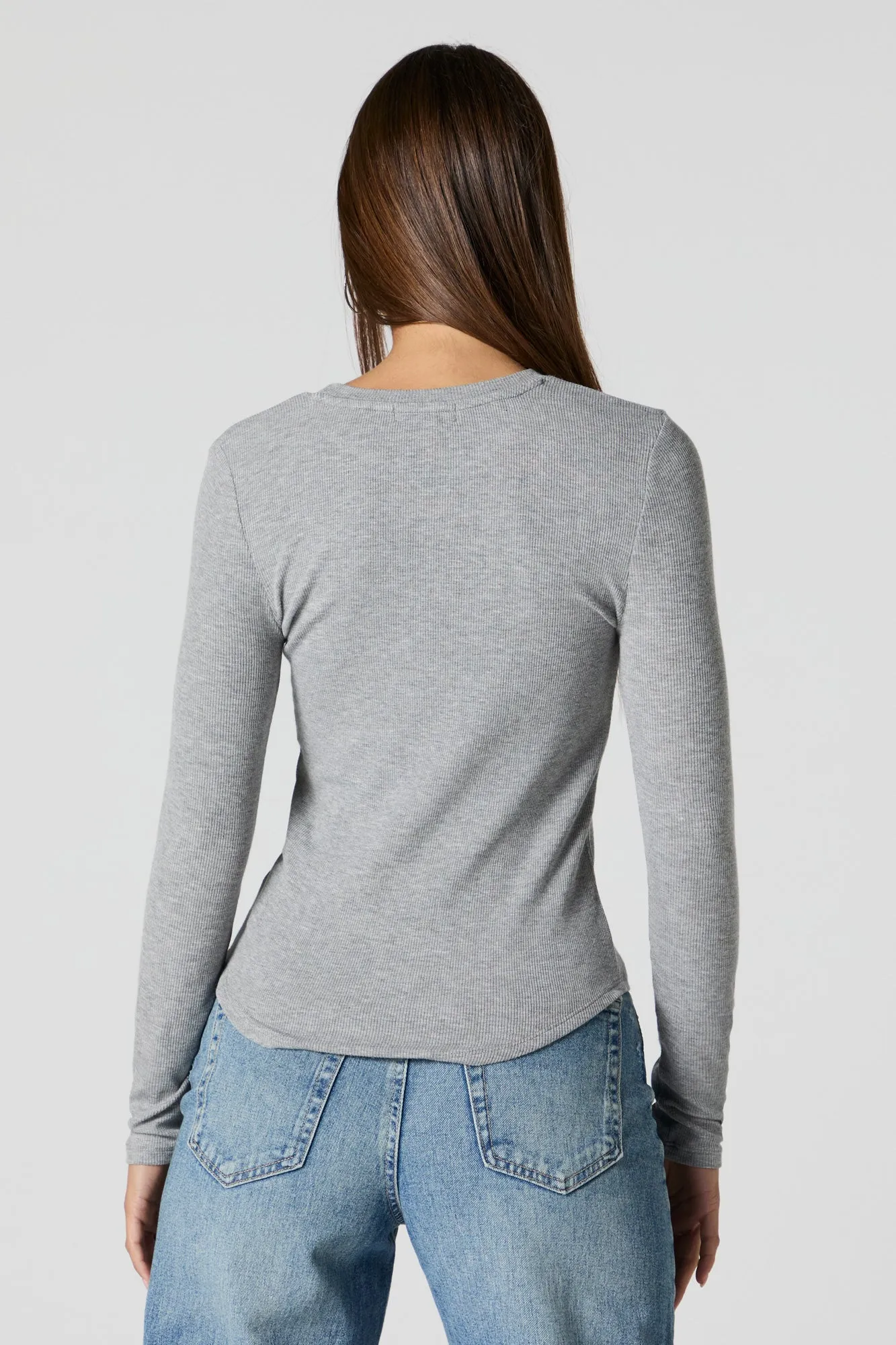 Ribbed Crewneck Long Sleeve Top sold by Urban Planet product image thumbnail 5