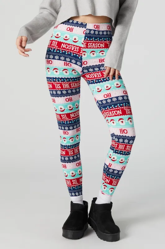 Tis The Season Fairisle Print Xmas Fleece Legging sold by Urban Planet